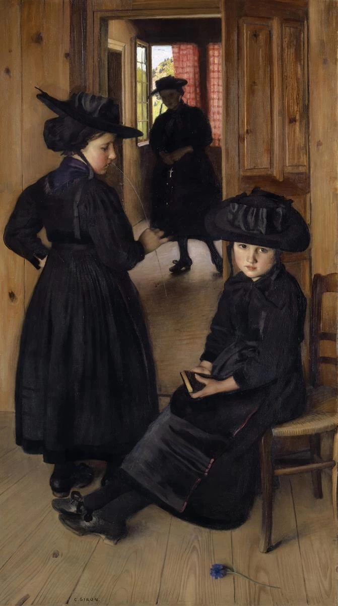 Charles Giron - Ragazze vallesane prima di andare in chiesa